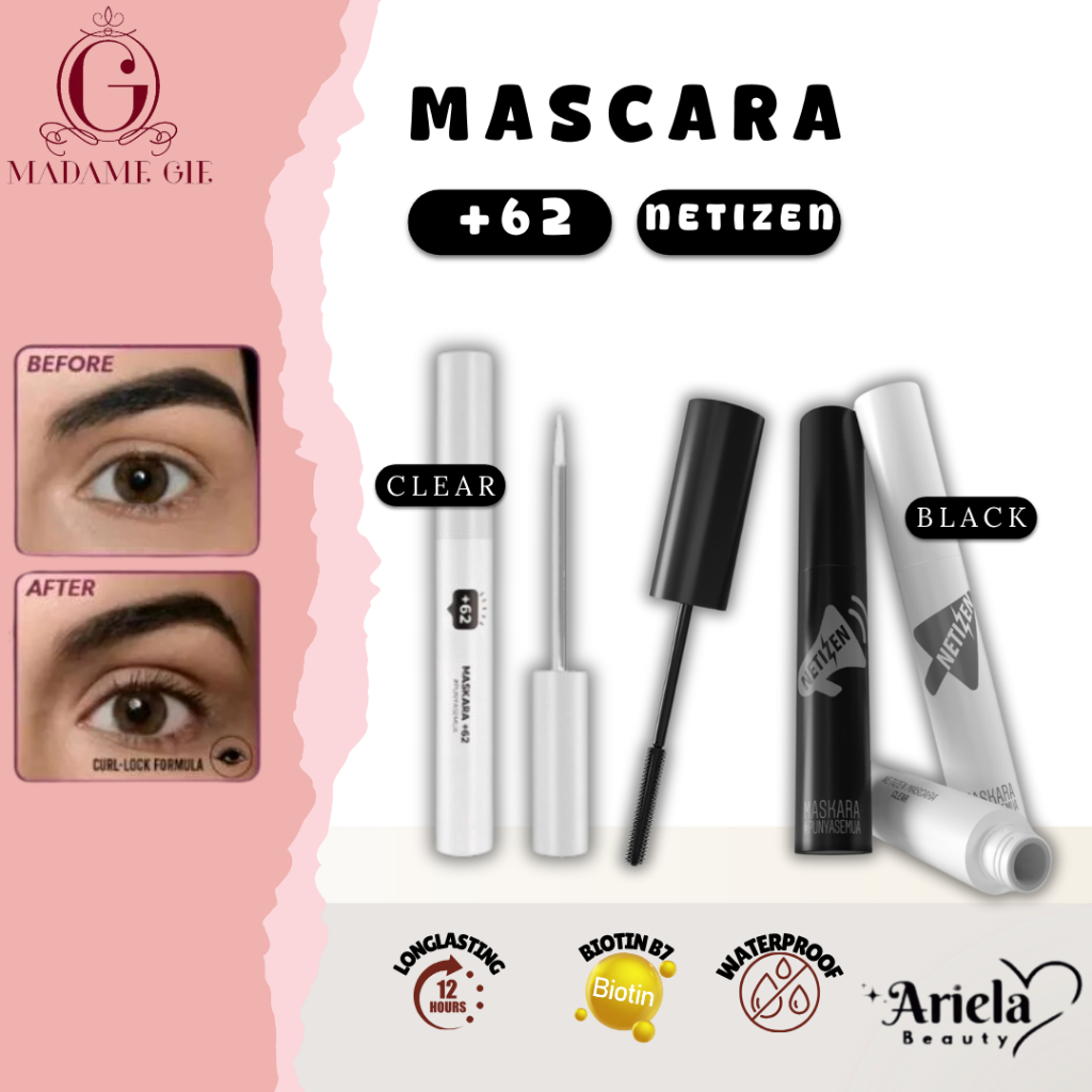 MADAME GIE +62 MASCARA | Mascara Black / Clear Waterproof