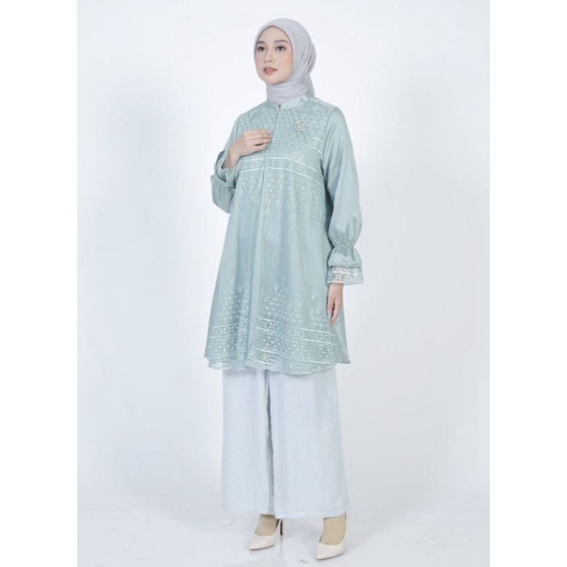 elzatta tunik brokat hijau wardah