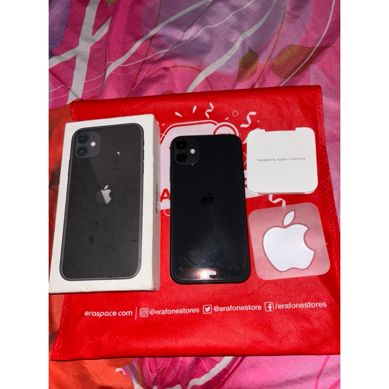 IPHONE 11 128GB EX IBOX WARNA BLACK SECOND ORIGINAL FULLSET NOMINUS PEMAKAIAN PRIBADI