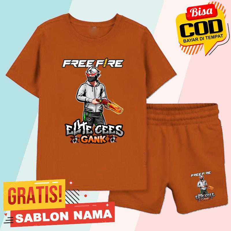 Stelan Kaos Anak FF SG 2 / Baju Stelan Anak Laki Laki & Perempuan FF SG 2