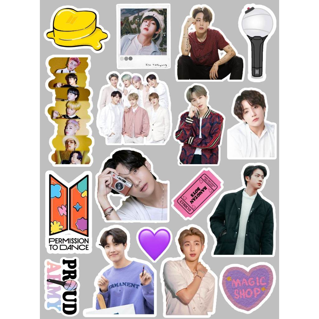 

sticker pack BTS / BT21 RANDOM TEMPELAN HP,DINDONG,KACA,LAPTOP,HELM DLL