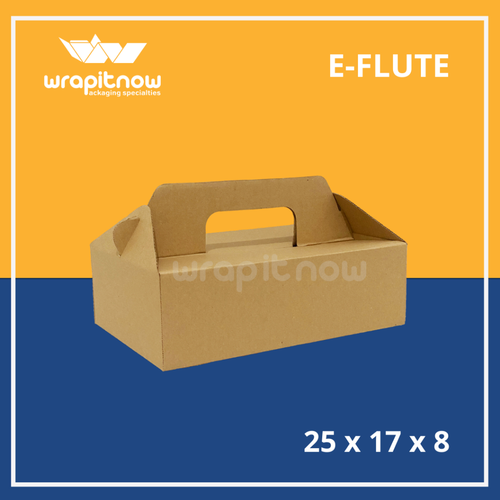 

Eflute 25x17x8 gable box take away dus hampers souvenir cupcake muffin pudding dessert dus murah