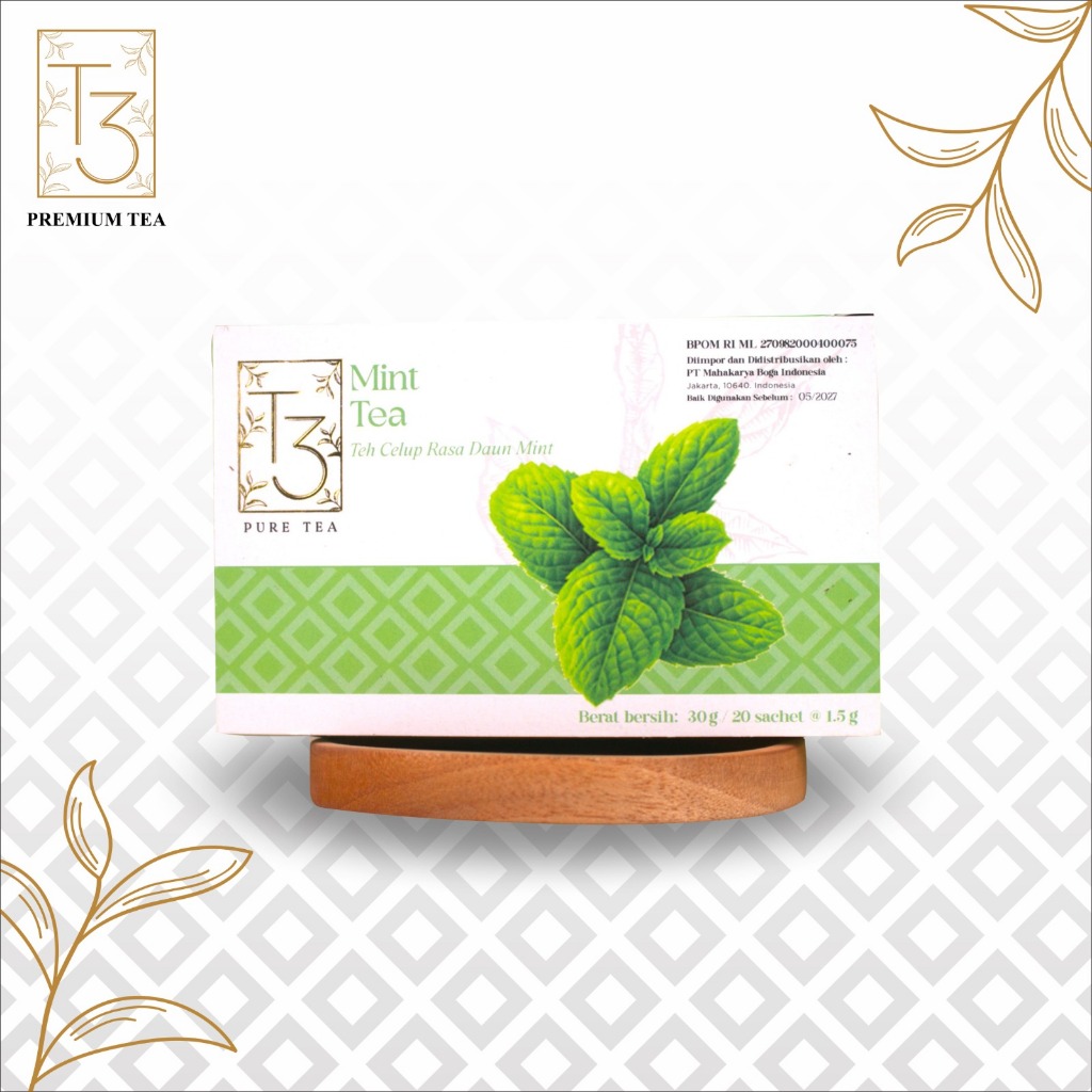 

T3 Teh Rasa Mint (Pure Mint Tea) - Menyegarkan - (1 pack 30 g / 20 sachet @ 1.5 g)