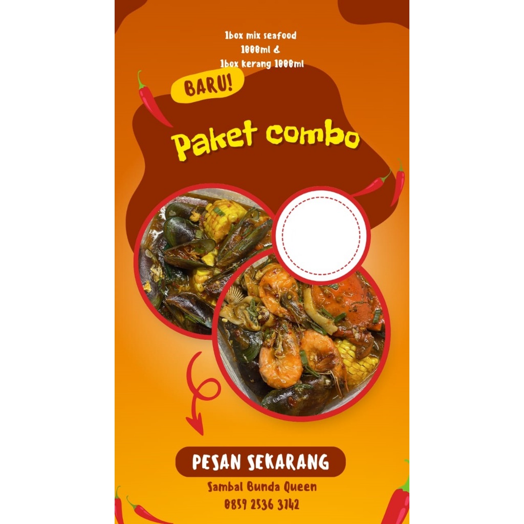

(TANPA KEPITING) Seafood Combo Saus Padang | Makanan Matang | Seafood 73n by Sambal Bunda Queen