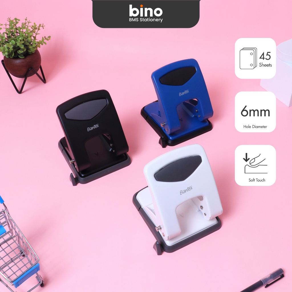 

[BMS Bekasi] Bantex Pembolong Kertas 2 Lubang / Punch Muat 35 Lembar Dengan Soft Touch BD6253