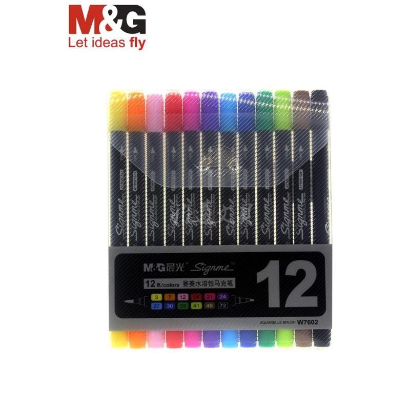 

M&G Double-tip round marker soft brush and bullet 12colors