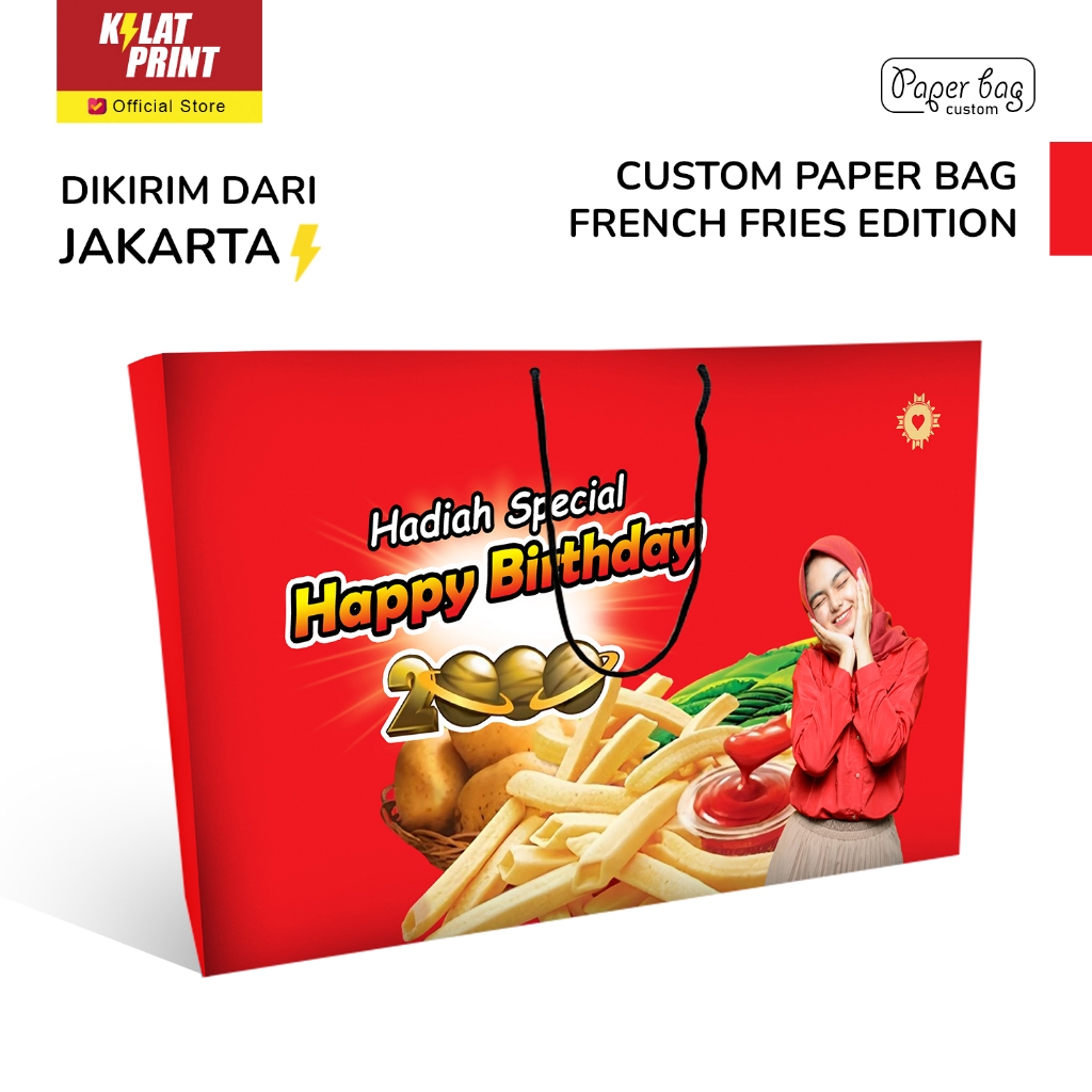 

Paper Bag Custom Kado Ulang Tahun Paperbag Ala French Fries Edition