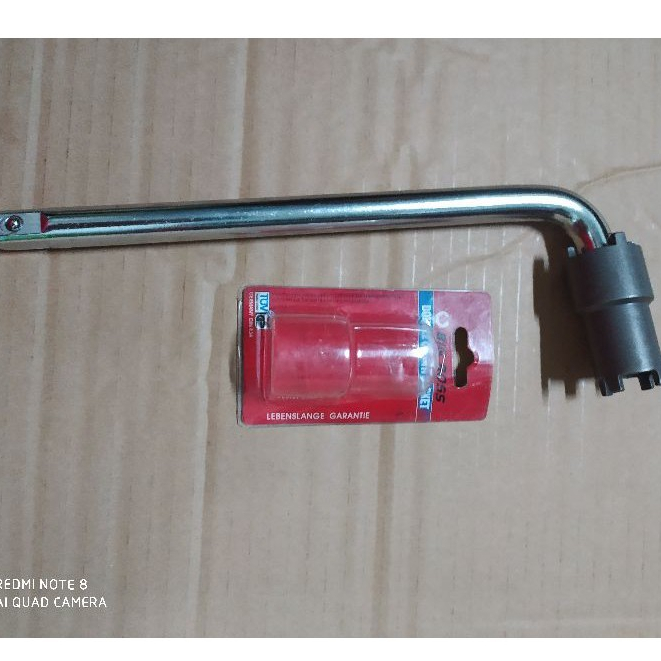 PAKET 2 ITEM - KUNCI MAHKOTA + GAGANG SHOCK ( L ) - Double Crown Socket Kunci Mahkota Kunci Kopling 