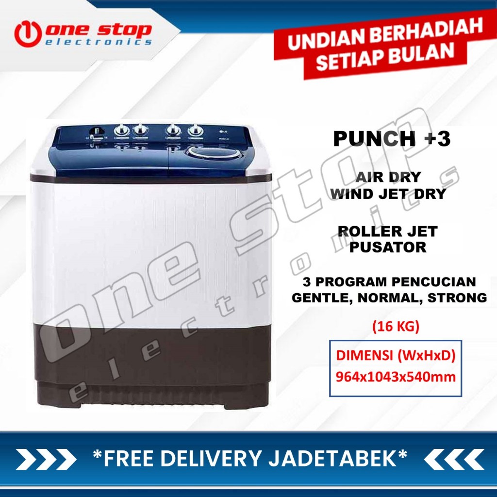LG P1600RT Mesin Cuci 2 Tabung 16 Kg