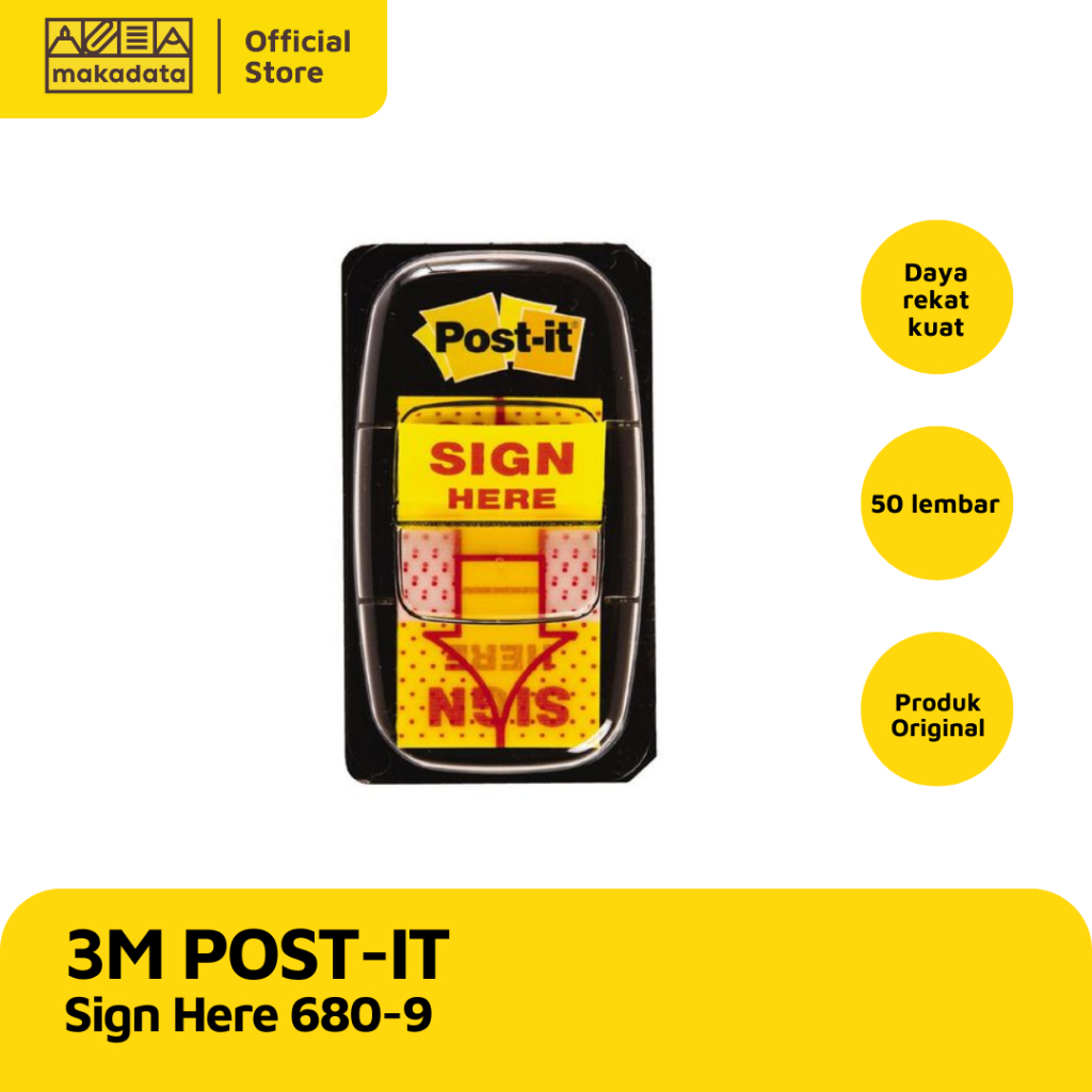 

INDEKS & MARK | POST IT STICKY NOTE SIGN HERE 3M 680-9