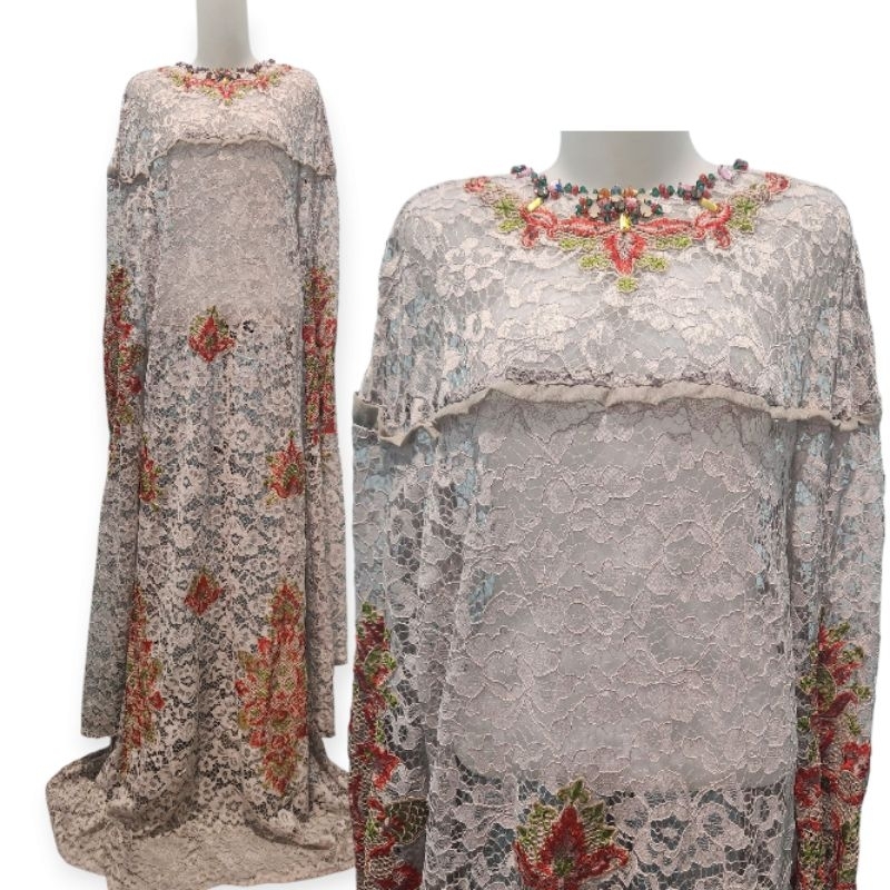 Kaftan Brokat Jumbo payet kombinasi bordir mewah