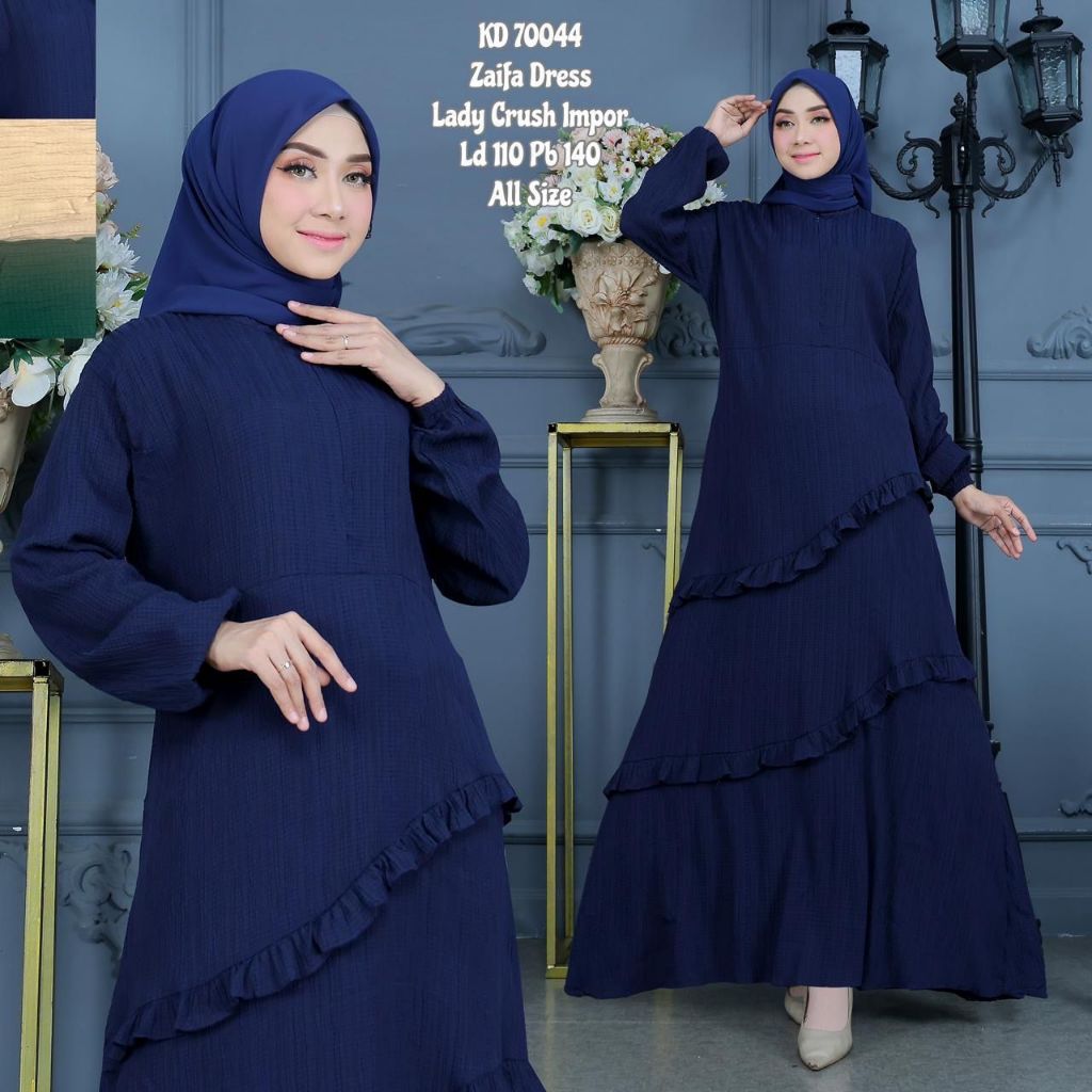 DISKON - KD 11526 (isi 2) ASYA Gamis Lady Crust Import Lebar Mayung Premium Polos Cantik Home Dress 