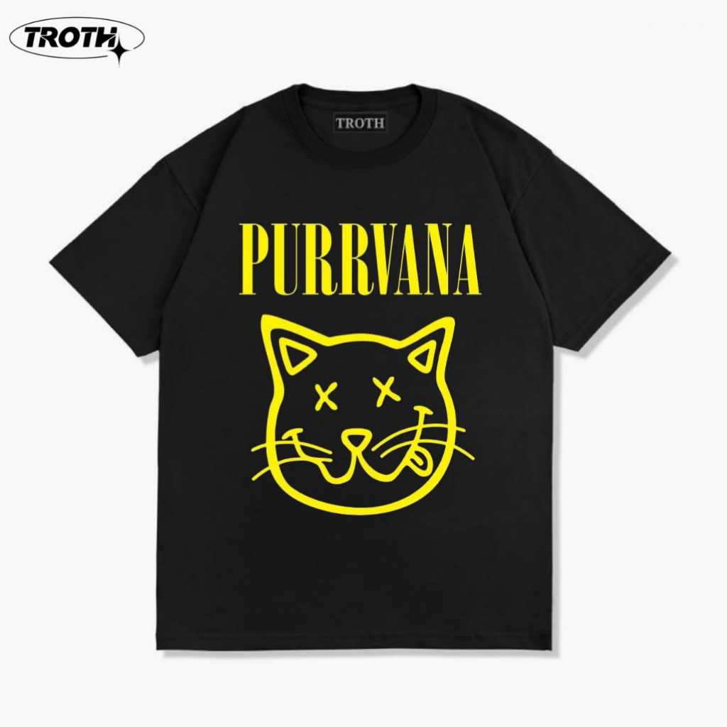 Troth tshirt kaos band plesetan purrvana pria dan wanita unisex