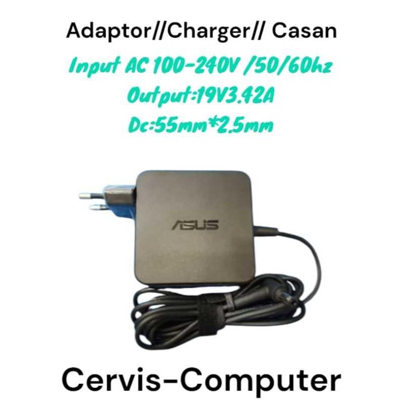 ADAPTOR ASUS 19V 3.42A (5.5mm*2.5mm) ORIGINAL TIPE ASUS SW1 VBI, U1E, U1F, U2E, U6E Asus K Series: K