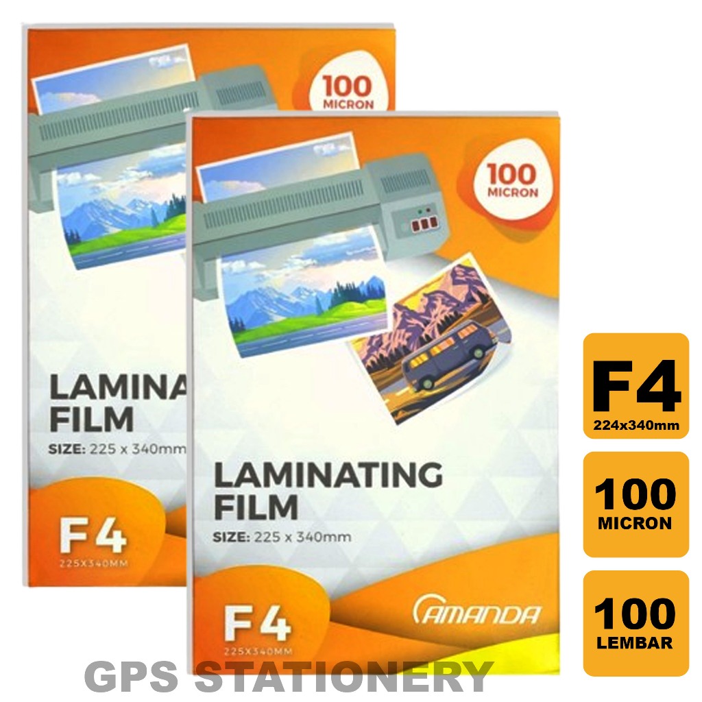

Plastik Laminating Film Amanda F4 100 Micron / Isi 100 Lembar kapasitas 225x340mm