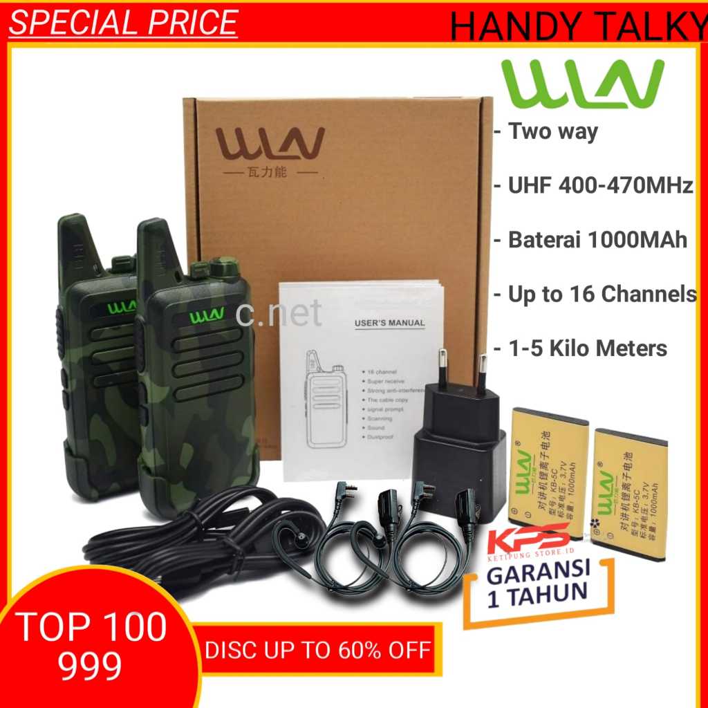 2 UNIT HT WLN ARMY | SEPASANG HT RADIO TAKTIS KOMUNIKASI | HT WLAN UHF
