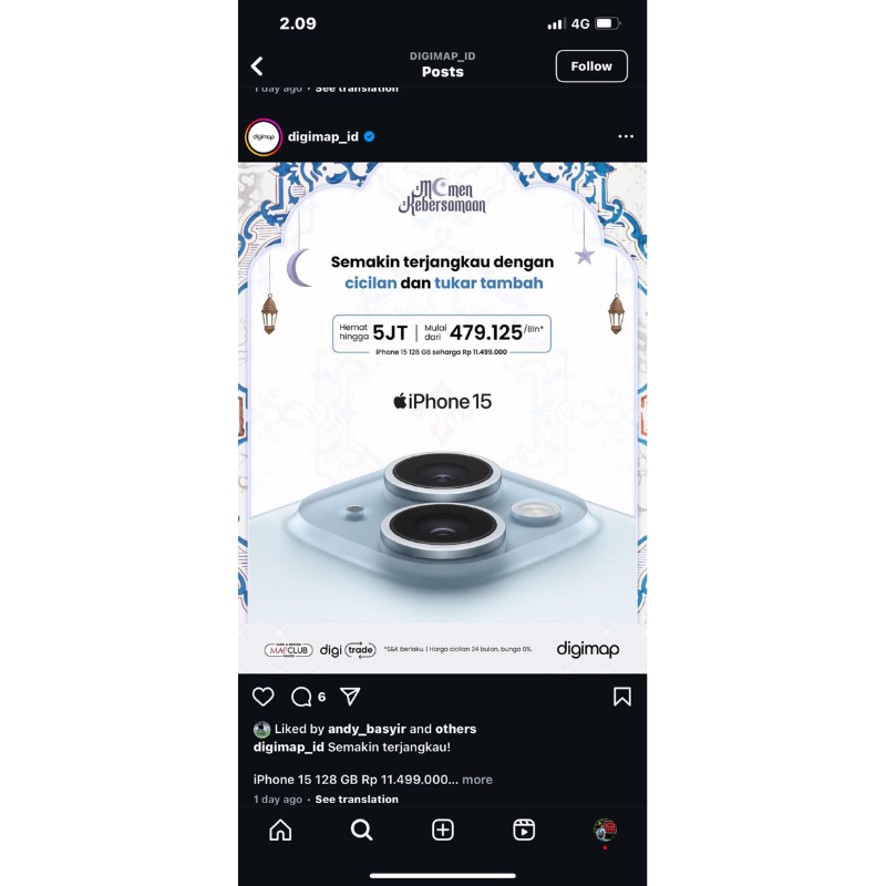 iphone 15 128 resmi garansi service center indonesia
