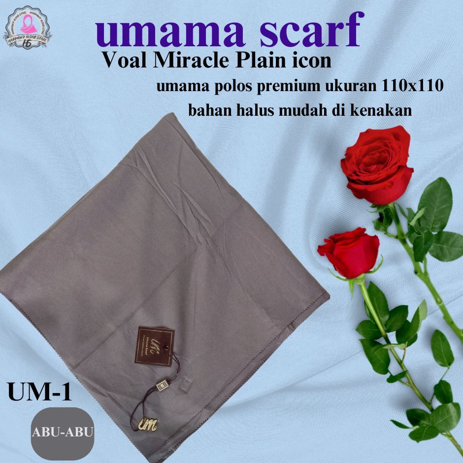(UMAMA SCARF) - HIJAB UMAMA SEGI EMPAT VOAL ORIGINAL / UMAMA POLOS SEGI EMPAT