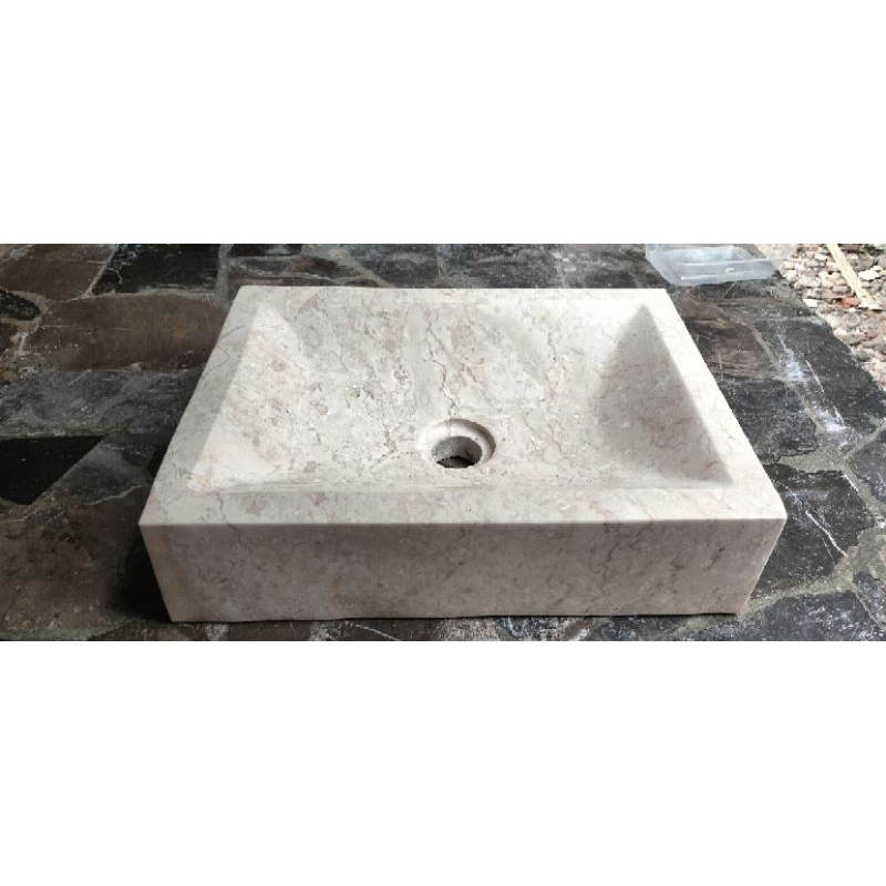 wastafel batu marmer kotak