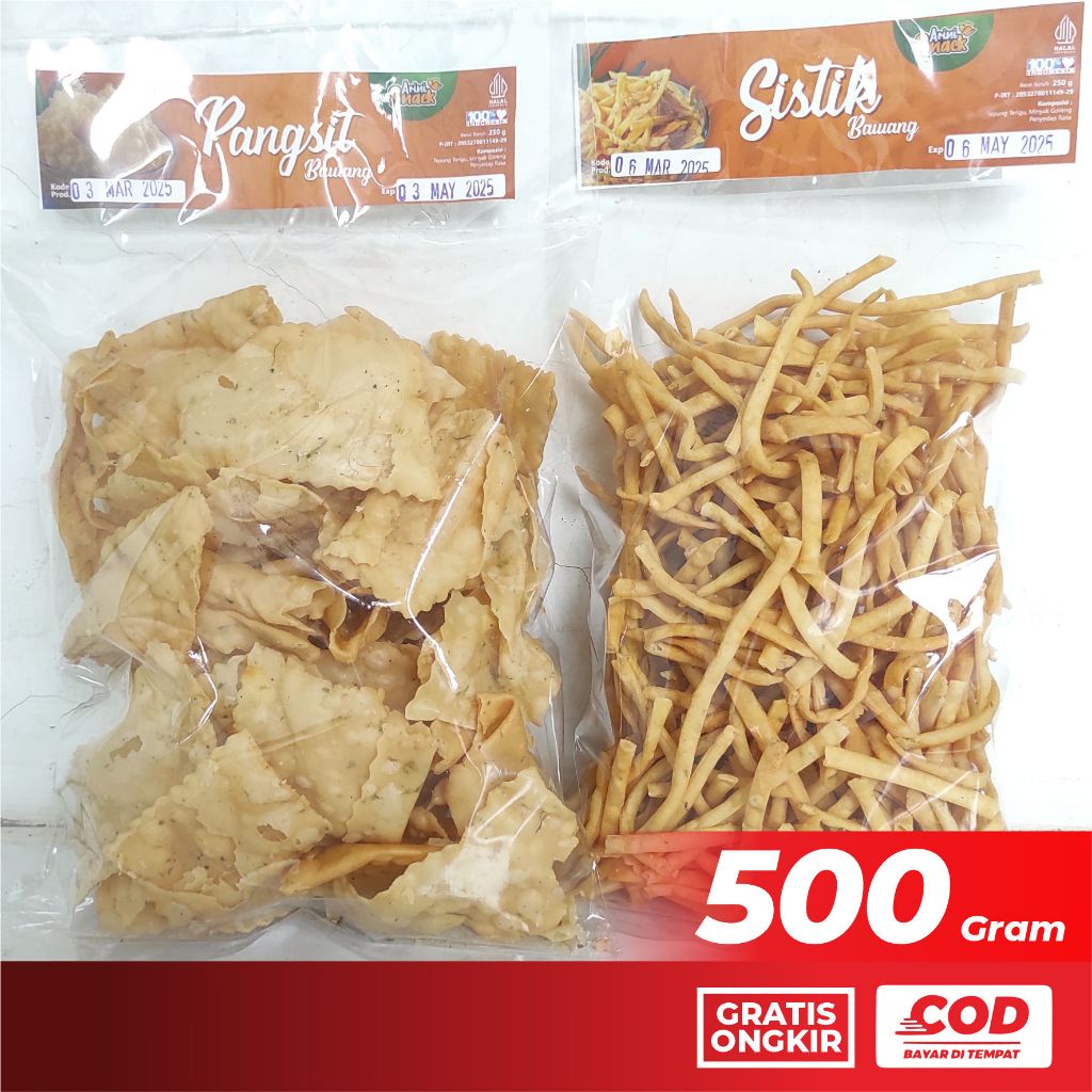 

Arini Snack Sistik Mix Pangsit 500 Gram Cemilan Gurih Renyah