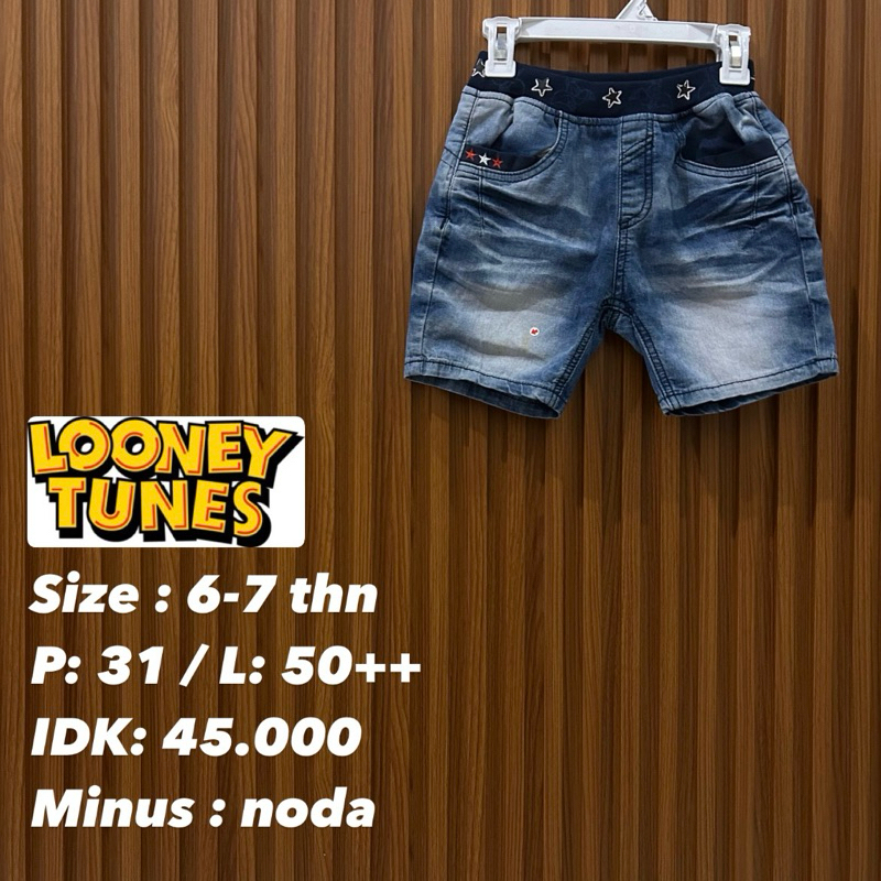 celana denim anak looney tunes size 6-7 tahun