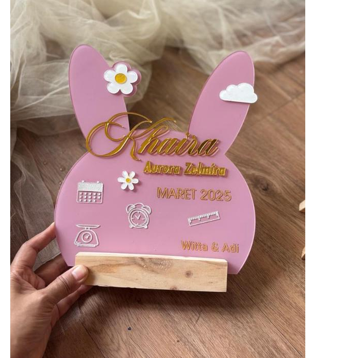 HOSPITAL BOARD BABY ACRYLIC - PAPAN NAMA BAYI