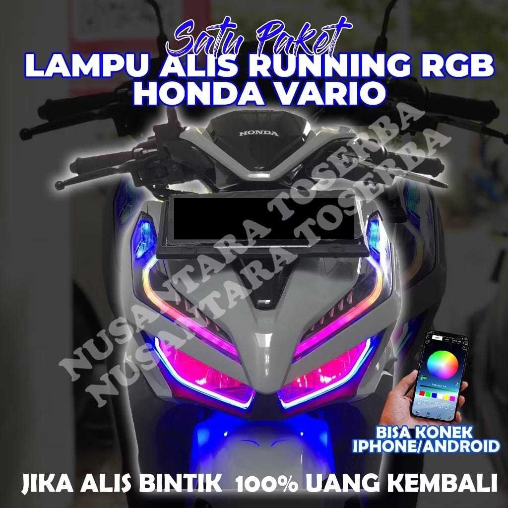 Lampu alis bluetooth rgb vario all new 125 150 bonus devil eyes kiri kanan lampu alis vario led 125