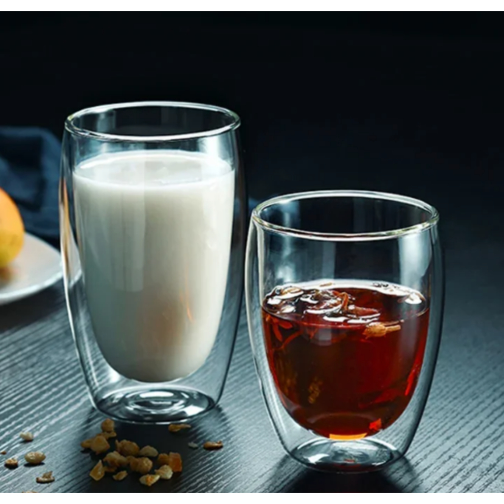 Gelas Teh Double Wall / Gelas Kopi Double Wall / Gelas Kaca Aesthetic Tahan Panas Double Wall Glass 
