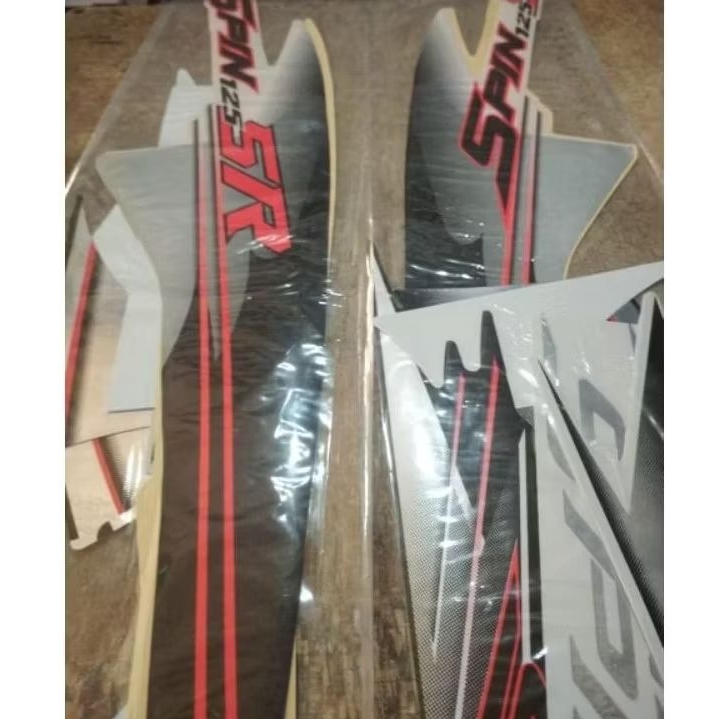 STRIPING STIKER LIST SUZUKI SPIN 125 PUTIH HITAM 2007 spin 2007 sr hitam putih