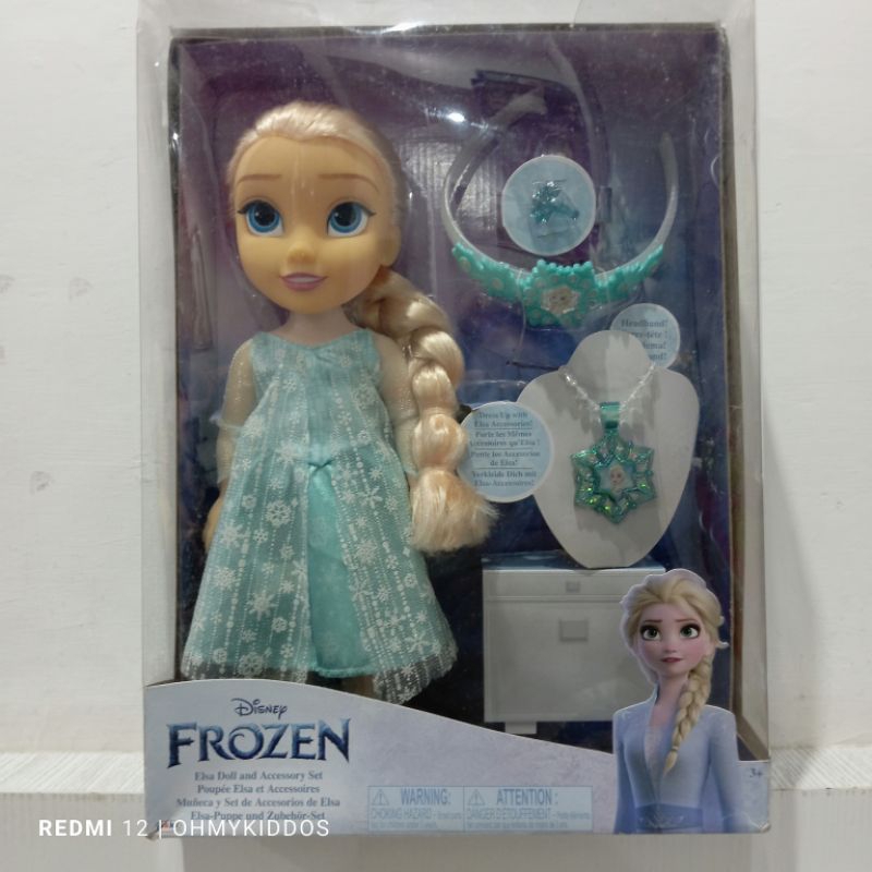 ori original jakks disney frozen queen elsa doll and accessory set accessories mainan aksesoris ratu