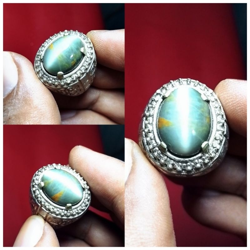 Batu cincin natural pandan Suji cat eyes