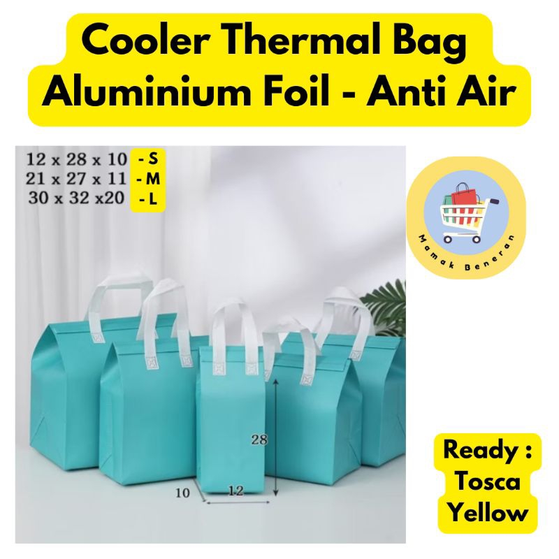 

Cooler Thermal Bag Aluminium Foil / Tas Bekal Makanan Lunch Minuman Botol Tahan Panas atau Dingin