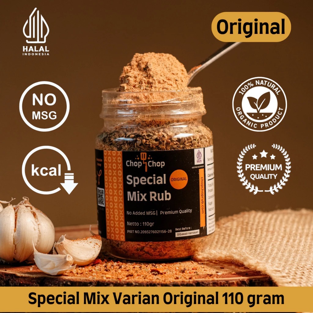 

BUMBU MARINASI CHOP CHOP ( GRATIS ONGKIR ) Healthy Dry Rub Bumbu Marinasi 110GR,55GR Rendah Kalori / Diet Serbaguna Marinasi Praktis Siap Saji / Beef Slice Marinasi Low Fat Rendah Lemak / Bumbu Marinasi Ayam Fried Chicken Crispy Premium / Bumbu Olahan Mar
