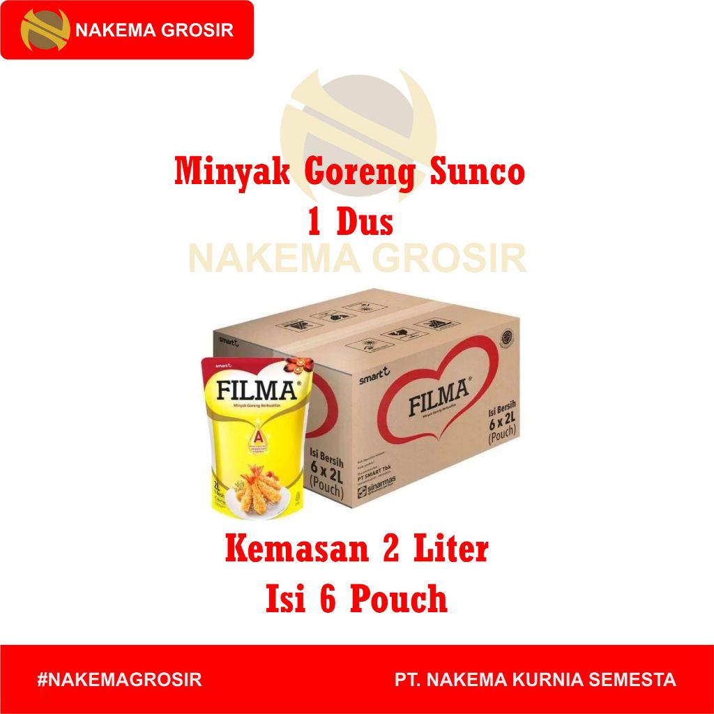 

MINYAK GORENG FILMA 1 DUS KEMASAN 2 LITER ISI 6 POUCH