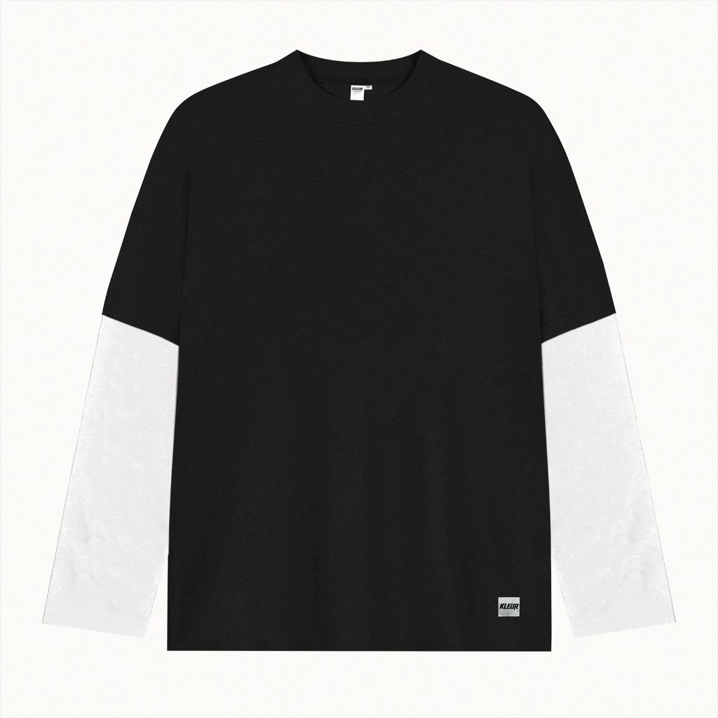 KLEUR T-Shirt Long Sleeve Double Layer Black White