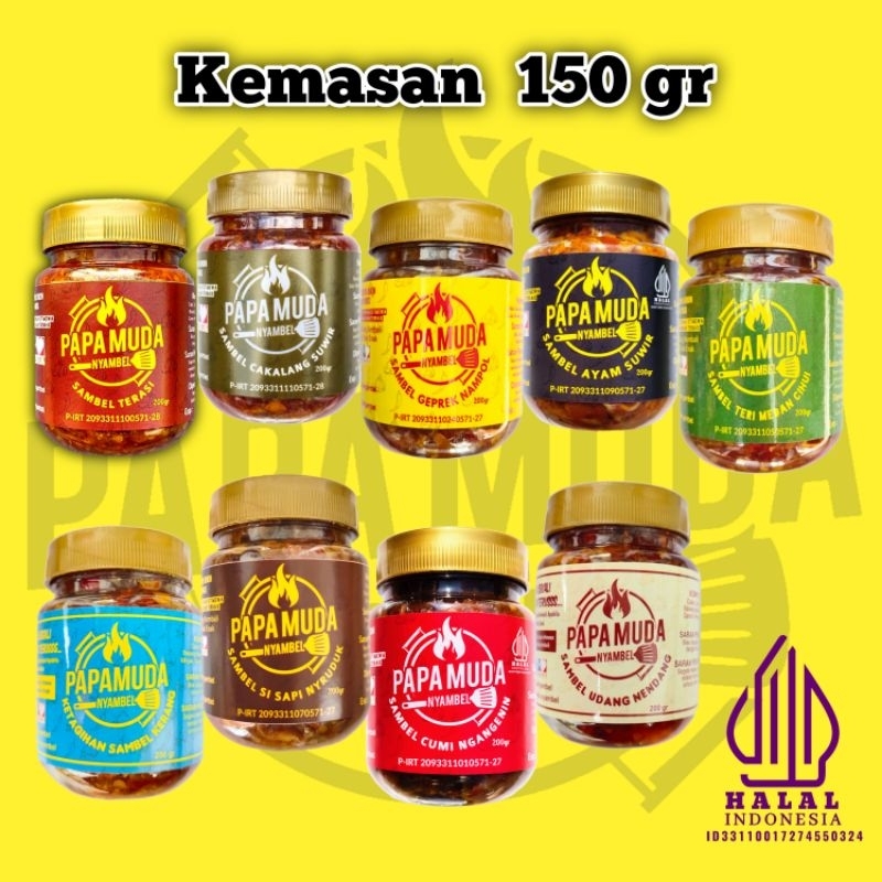 

Best Seller - Sambel Kemasan 150gr / papamuda nyambel / sambel papa muda