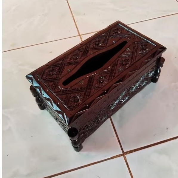 Kotak Tisu Ukir Kayu Jati Asli/Tempat Tisu Ukir Kayu Jati Solid/Kotak Ukir Kayu Jati Asli