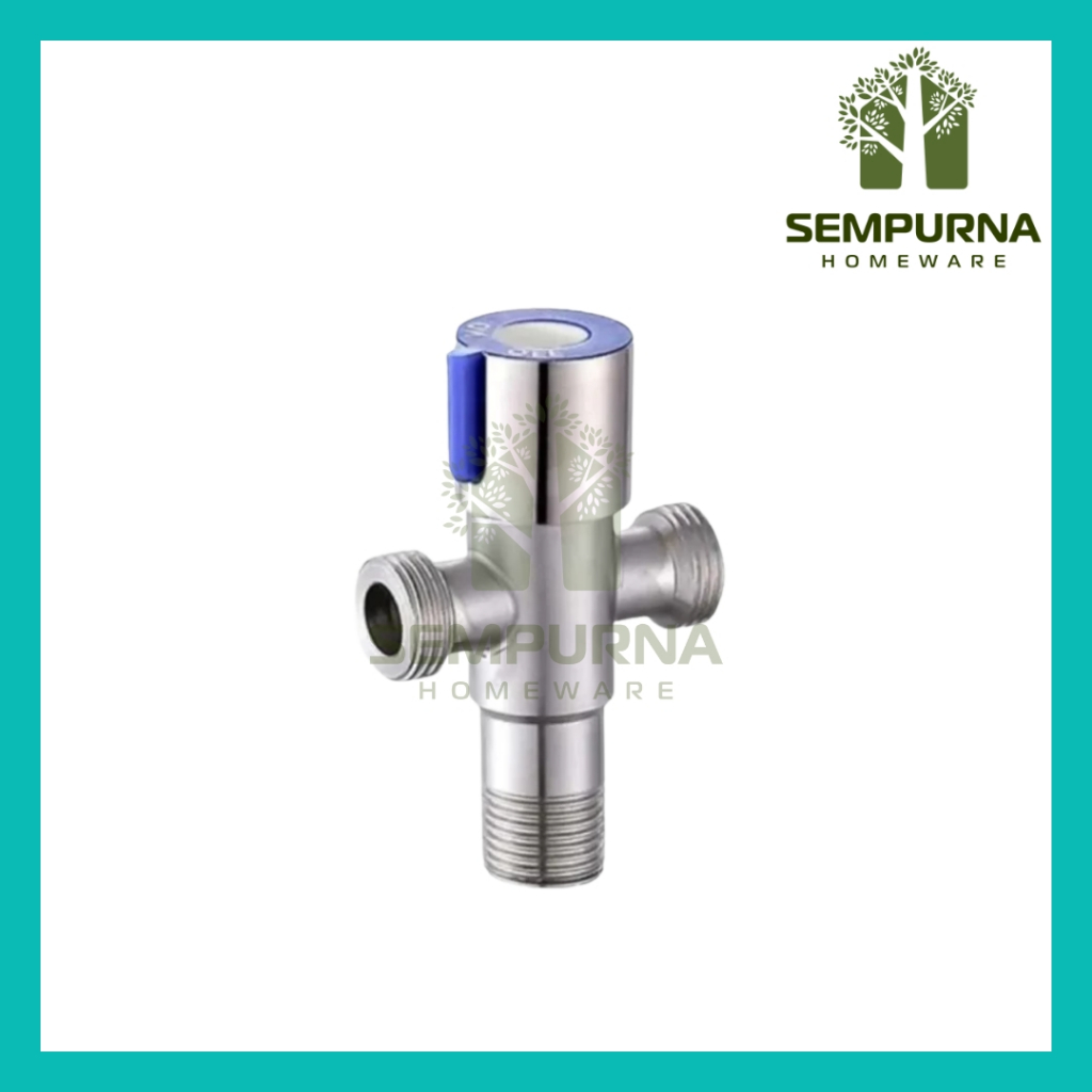 STOP KRAN CABANG 2 BAHAN STAINLESS STEEL STOPKRAN KRAN CABANG 3 TOILET KAMAR MANDI MULTIFUNGSI