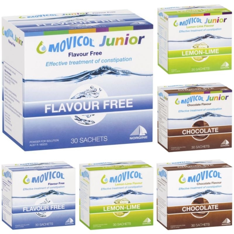 

MOVICOL Junior Chocolate Flavour Free 30 pack Lemon Lime Macrogol Plus Electrolytes