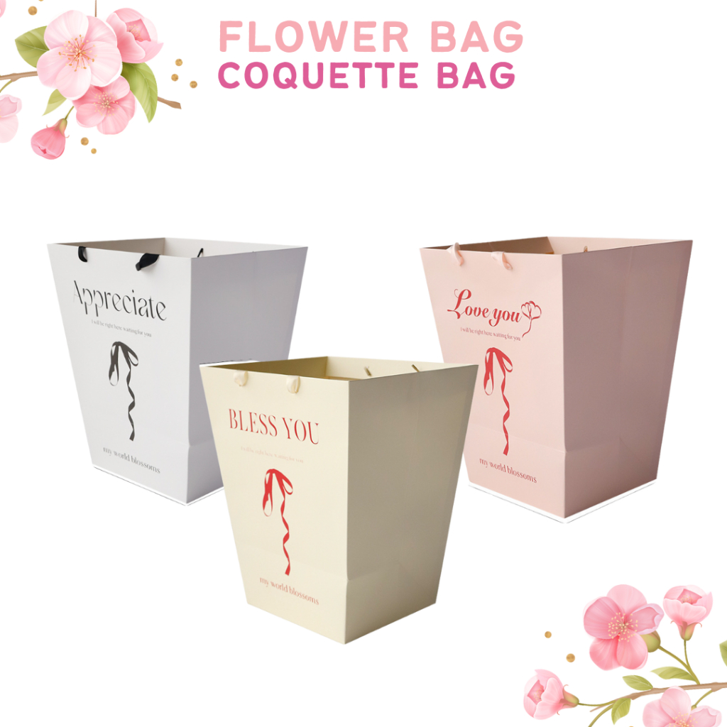 

Paper Bag Flower Bouquet Bag Tas Buket Bunga Coquette