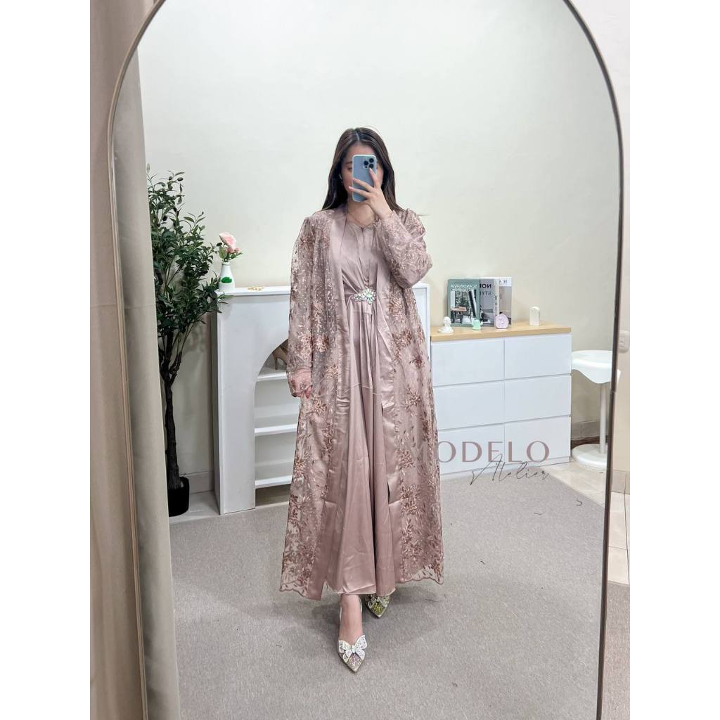 bestpromo brianna kaftan set outer / kaftan dress set outer ceruty premium / kaftan etnik lebaran