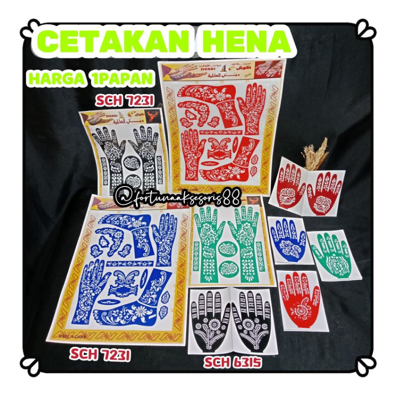 CETAKAN HENNA / CETAKAN MEHENDI TANGAN PANJANG / STIKER NEHA TANGAN PENDEK / CETAKAN HENNA FULL KAKI