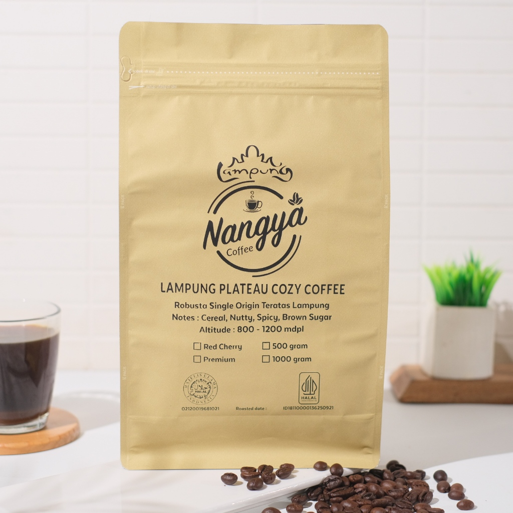 

Roasted Bean Red Cherry 1Kg (Kopi Biji Sangrai Petik Merah) Robusta Lampung 99,9% Petik Merah (Tersedia Biji atau Bubuk Kopi)