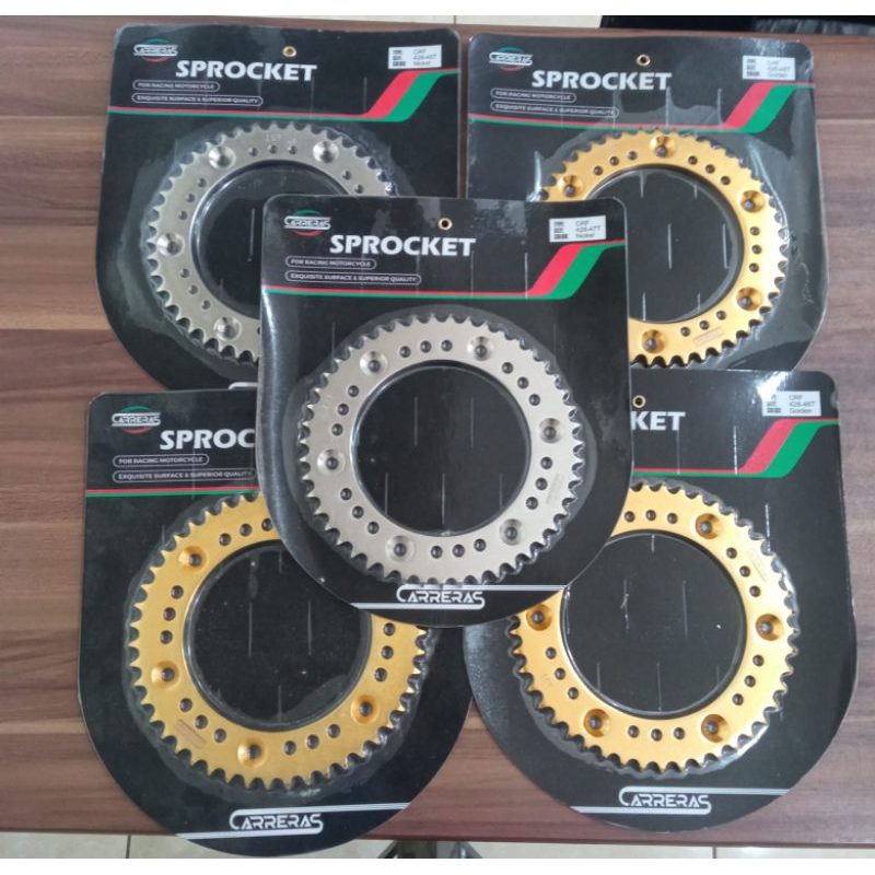 GEAR SUPERMOTO CRF150 UK 428 45 46 47 GOLD/SILVER CARRERAS