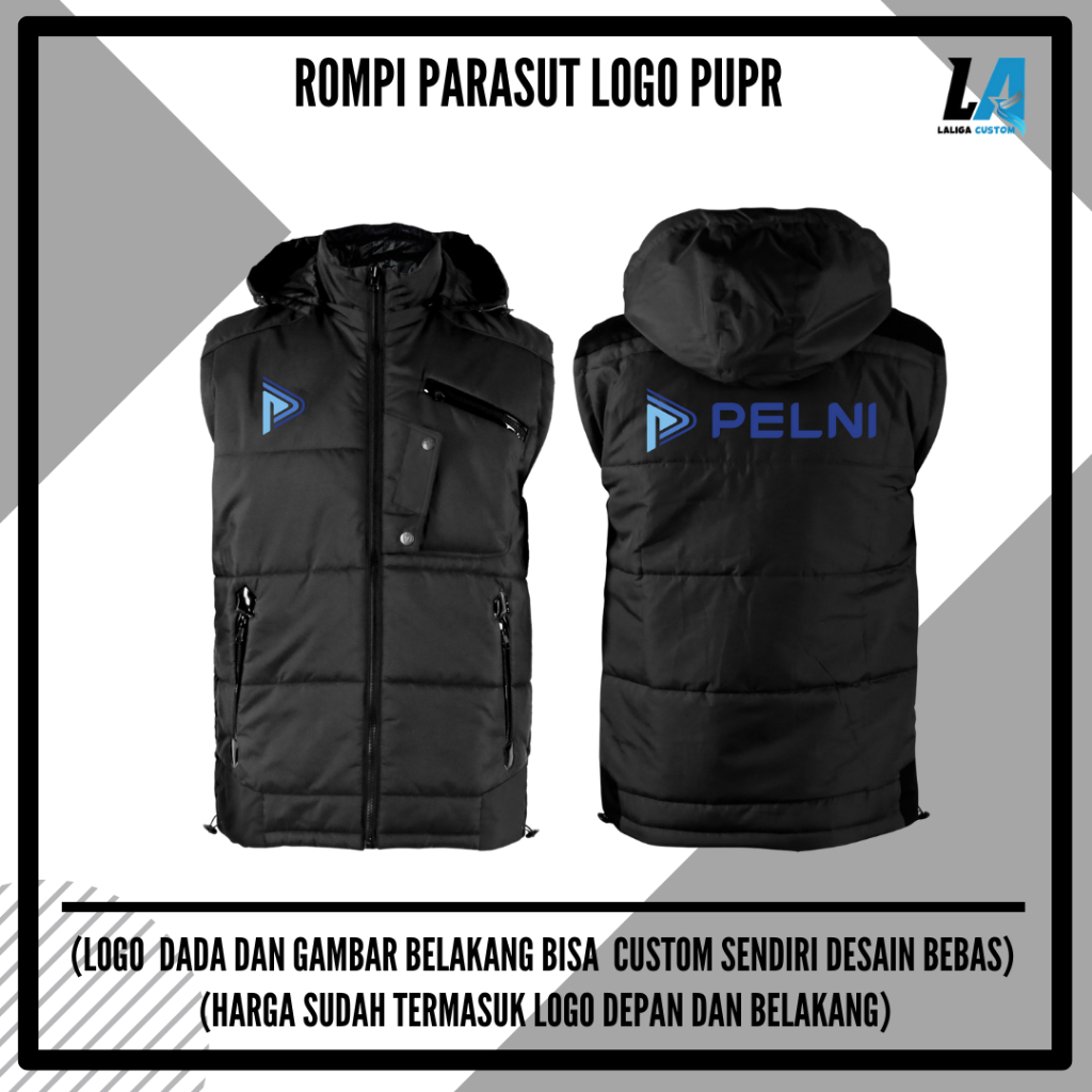 Rompi Parasut Custom Pria Wanita Logo PT PELNI BUMN