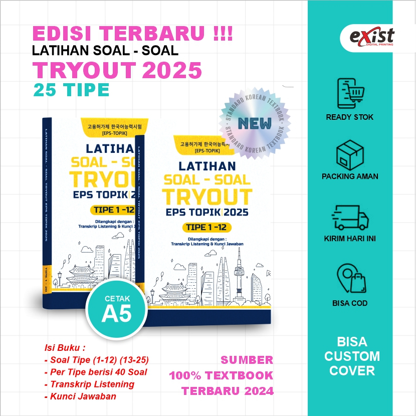 BUKU TRYOUT EPS TOPIK 2025 -  25 TIPE CETAK A5