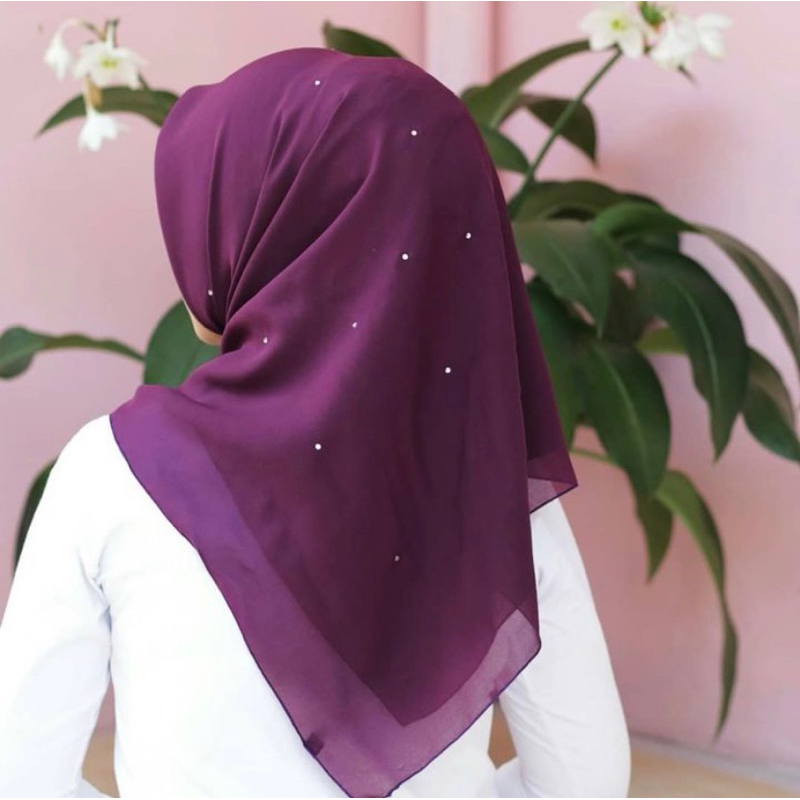 Bawal Tabur Swarovski | Hijab Malaysia | Segiempat swarovski | Hijab Swarovski | Swarovski square