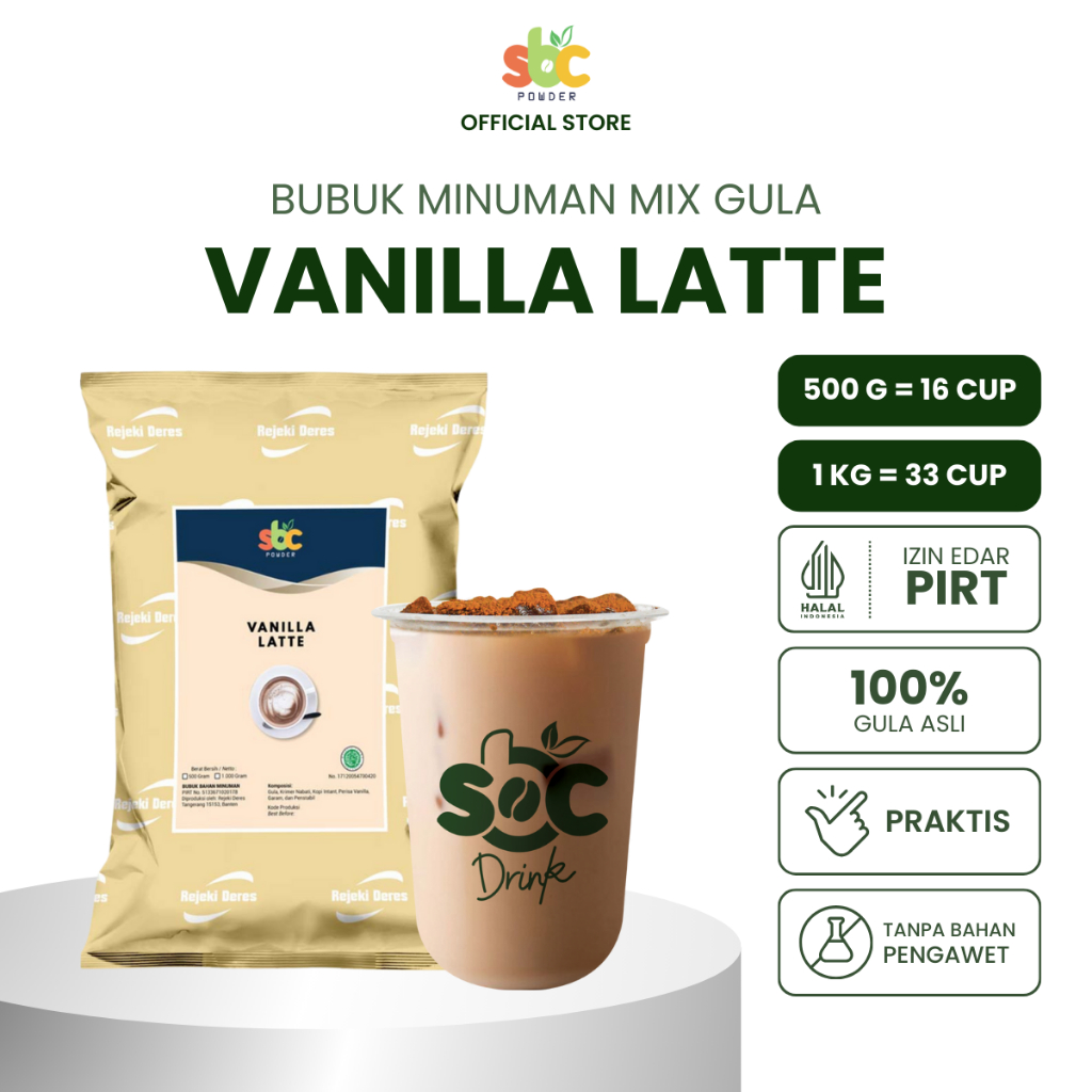 

SBC - Bubuk Minuman SBC Vanilla Latte / Powder Minuman Aneka Rasa Coffee / Bubuk Kopi Instan