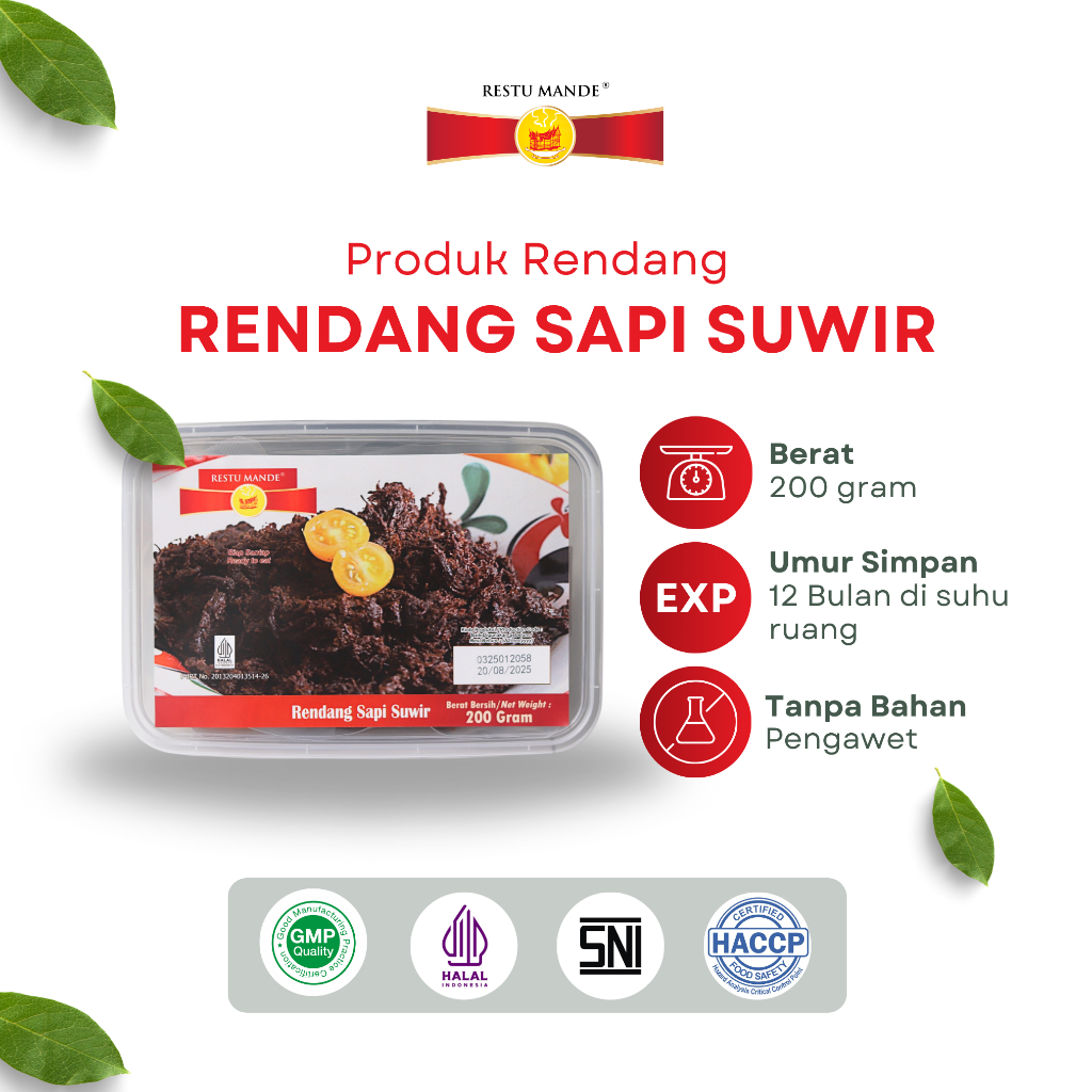 

Restu Mande Rendang Sapi Suwir Kemasan Vakum 200 gram