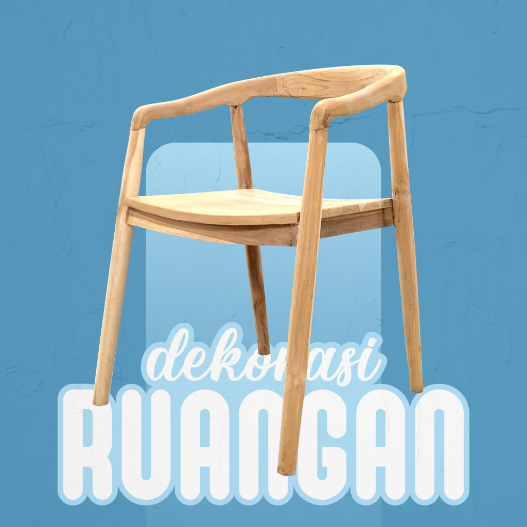 KURSI CAFE SELI BUBUT KAYU JATI MINIMALIS